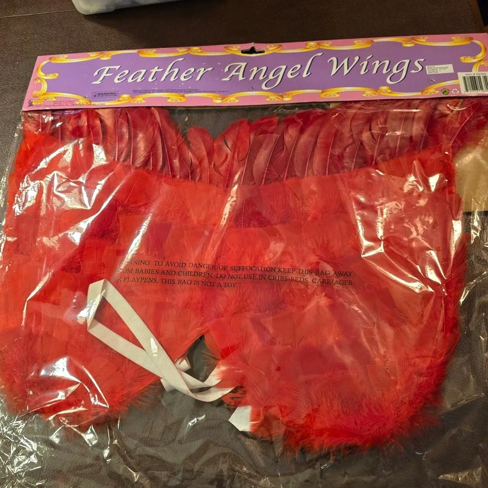Forum Novelties Red Feather Angel Wings‎ Costume Accessory 22 Inch 54354 NEW